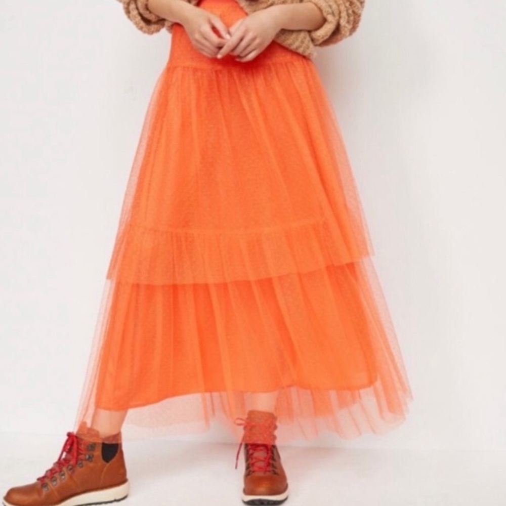 NWT Anthropologie Aline dot Tulle Maxi Skirt Size S